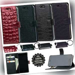 SURAZO® Echtes Ledertasche Handyhülle Schutzhülle Wallet Case Flip Cover Etui