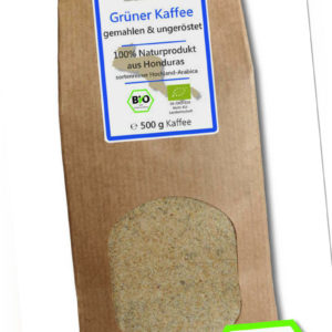 Grüner Kaffee Bio gemahlen - Rohkaffee Honduras 500g -Green Coffee