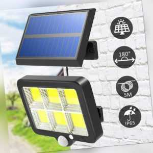 262 LED Solarleuchte Solarlampe mit Bewegungsmelder Außen Fluter Sensor Strahler