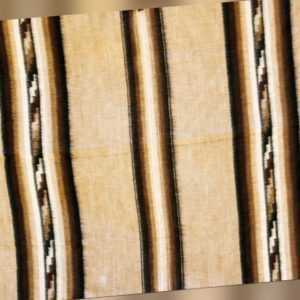 Alpaka Woll-Decke grau braun Streifen 170 x 200 cm, warme Inka