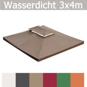 WASSERDICHT Ersatzdach 3x4m Dach 340g für Pavillon Kaminabzug Pavillondach PVC