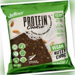 Vegan Protein Cookies von Justines - Nutty Choc, 12 x 85 g, 27,35 € /Kg