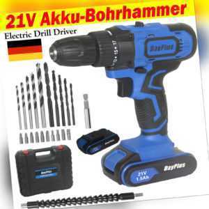 21V Akku-Schlagbohrschrauber Bohrmaschine mit Li-Ion Akkuschrauber Bohrschrauber