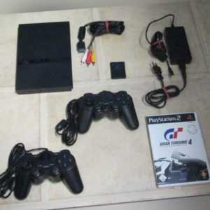 Playstation 2 Slim komplett mit 2 Controller + Spiel Gran Turismo 4