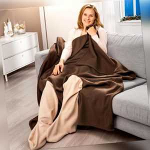 Kuscheldecke mit Ärmeln & Tasche | Wohndecke Tagesdecke |