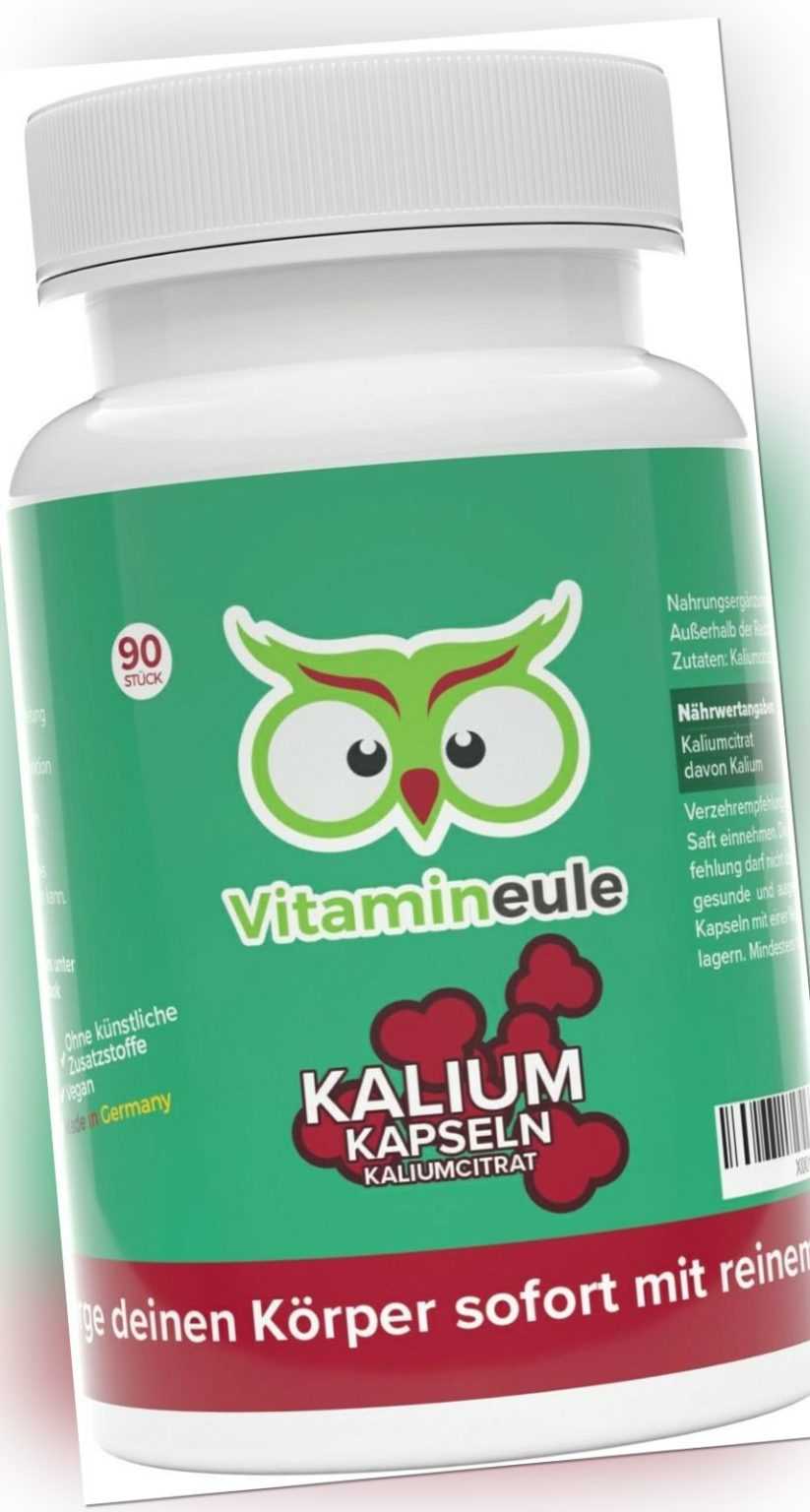 Kalium Kapseln - Kaliumcitrat - 200mg Kalium - deutsche Qualität - Vitamineule