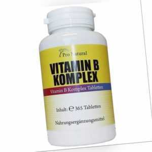 Natural Vitamin B Komplex - 365 Vitamin B Tabletten hochdosiert Vitamin B6 B12