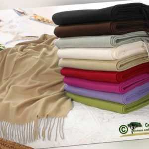 Kaschmirplaid Riviera in beige 130x190cm, feine Wolldecke mit