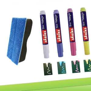 4 Kreidemarker + 1 magnt. Mikrofaser Schwamm, Flüssigkreide Stift, Kreide Marker