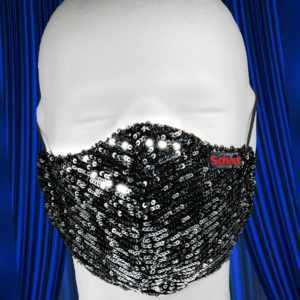 Gesichtsmaske Schnuty "Gala black" Pailletten elegant Behelfsmaske Stoffmaske