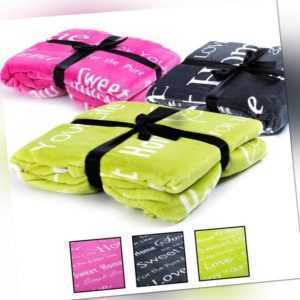 Kuscheldecke Tagesdecke Wohndecke 170x130 cm Flanell Decke