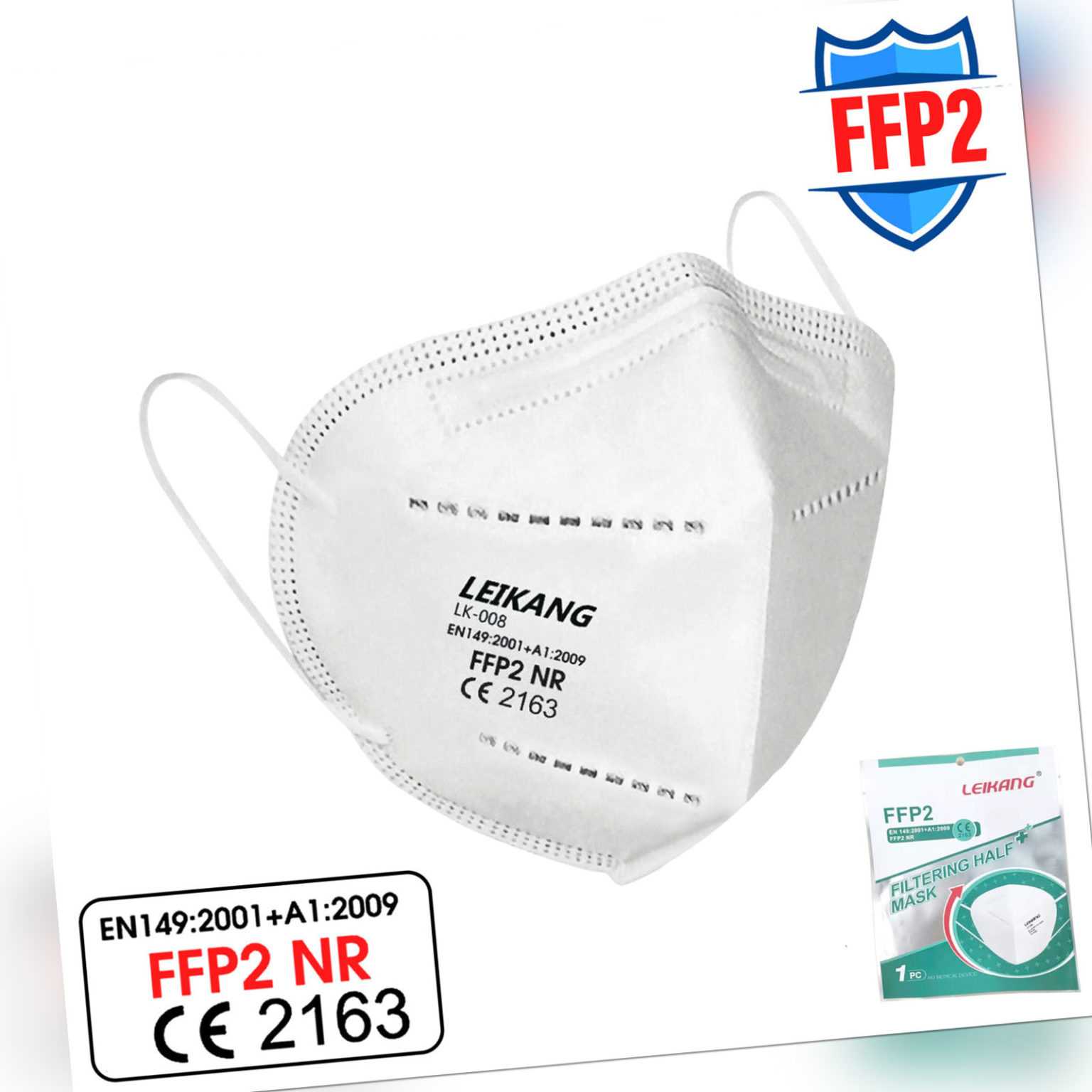 20x FFP2 Maske Mundschutz Masken Atemschutz 5-lagig Mundmaske Atemschutzmaske