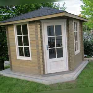 5-Eck Gartenhaus Blockhaus, 2.6x2.6M 5-Eckige aus Holz 28mm Danielle EB28028oF