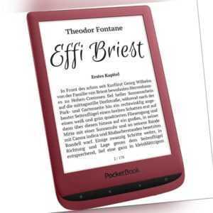 PocketBook Touch Lux 5 ruby red eBook-Reader Blendfreier HD-Display Touchscreen