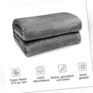 Kuscheldecke Wohndecke Microfaser Plüsch 220x240cm Decke
