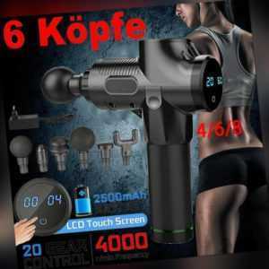 Profi Electric Massage Gun Massagepistole LCD Muscle Massagegerät mit 6/8 Köpfe