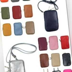 Handytasche Smartphone Geldbörse Umhänge Abend Tasche Cross Bag echt Leder