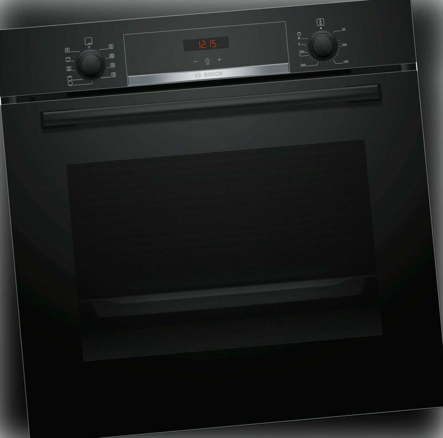 Bosch HBA534EB0 Backofen Autark Schwarz Teleskop Umluft Neu 3D Einbau Timer Ofen