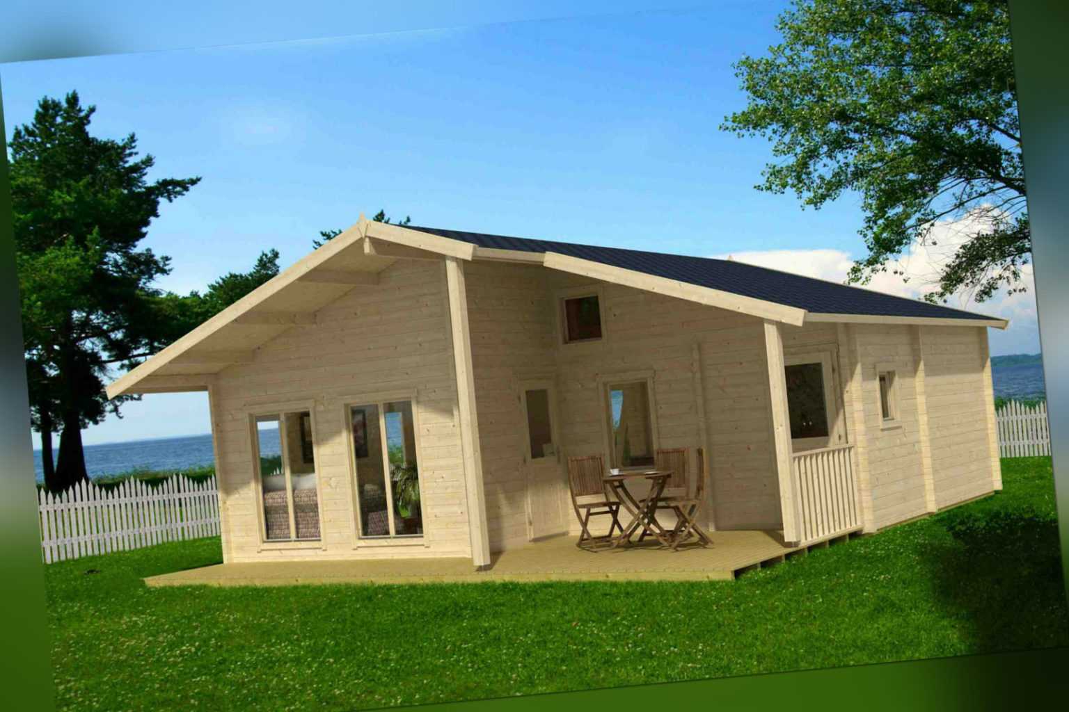 70 mm Ferienhaus 800x750 cm + Terrasse Gartenhaus Blockhaus Holzhaus Holz Neu