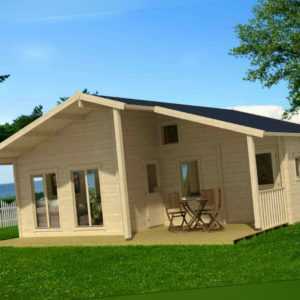 70 mm Ferienhaus 800x750 cm + Terrasse Gartenhaus Blockhaus Holzhaus Holz Neu