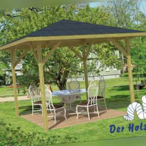 Pavillon Ökonom Gartenlaube 340x340 cm 8,5 x 8,5 cm Pfosten Pavillion Holz Neu