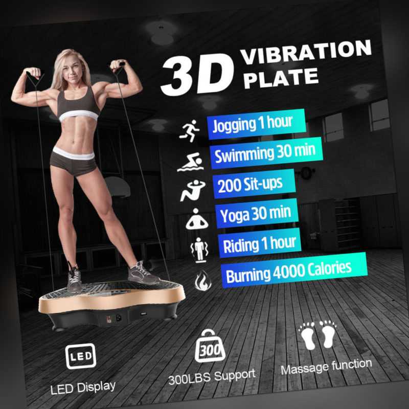 3D Vibrationsplatte Vibro Vibrationsgerät Vibrationstrainer Body Shaper LCD Neu