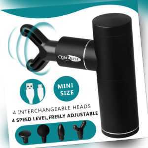Mini Percussion Muscle Electric Massage Gun Massagepistole Hypervolt 4 Köpfe