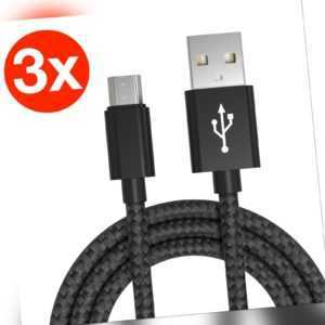3x Micro USB Ladekabel Datenkabel SCHNELL Mikro USB Kabel für Samsung Huawei LG