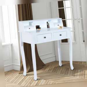 HOMCOM Dressing Table Chic Vanity Make-Up Desk with 4 Drawers Storage Solid Wood