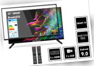Elements Fernseher LED Android Smart TV 32" Zoll Full HD DVB-T2/S2, bruchfest