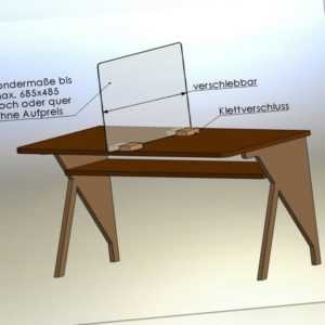 NEU !   Mobiler Spuckschutz für Tische Schulen Schreibtische Acrylglas Plexiglas