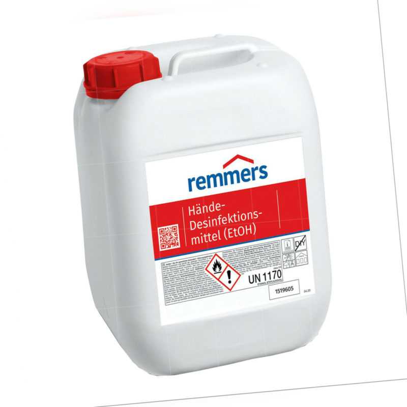 5 L REMMERS 85% Ethanol Handdesinfektion Hände-Desinfektionsmittel (EtOH) Viren