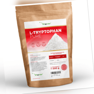 L-Tryptophan Pulver 200g - 100% Rein - Vegan o. Zusätze + Dosierlöffel Schlaf