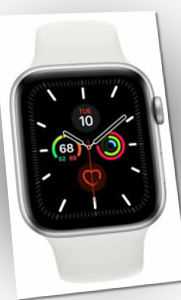 Apple Watch Series 5 (GPS) 44mm Alu silber Sportarmband weiß MWVD2FD/A - WLAN