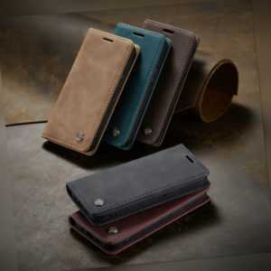 Leder Magnet Karten Wallet für original Handy Tasche Schutzhülle Klappbar Cover