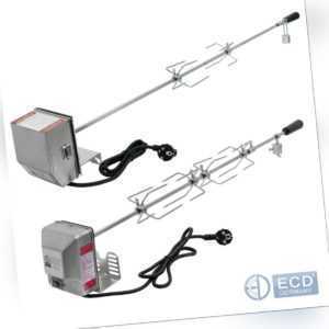 BBQ Rotisserie Grillspieß Drehspieß Fleischnadel Edelstahl mit Motor 100/120 cm