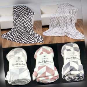 XXL Microfaser Kuscheldecke Flanell 150 x 200 cm mit Rautenmuster