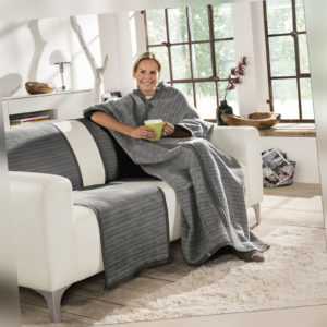 Ibena Wohnmantel Kuscheldecke mit Ärmel Wohndecke Sofadecke Fano 6