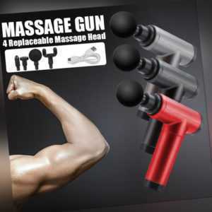 8000r/min  LCD Massagepistole Muskel Massage Gun Electric Massagegerät 4 Köpfe