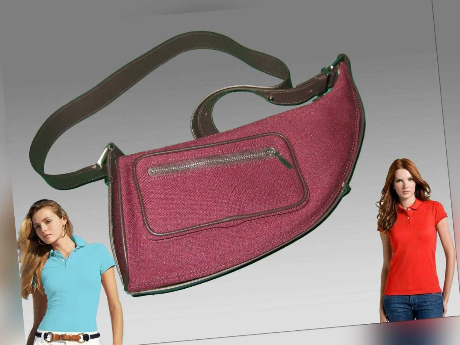 New Vintage LACOSTE Ladies Womens Canvas Shoulder Bag Yachting 1 Burgundy