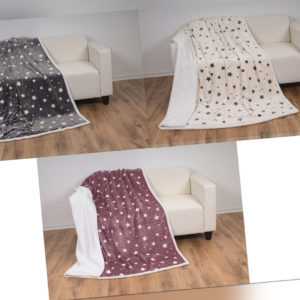 Kuscheldecke XL Wendedecke Sofadecke 150x200cm Tagesdecke STERNE