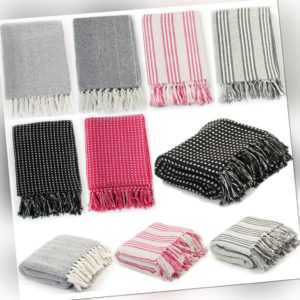 Tagesdecke Bettüberwurf Wohndecke Plaid 100 % Baumwolle
