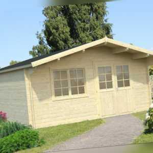 40 mm Gartenhaus INKLUSIVE Montage 500x500 cm Aufbau Gerätehaus Holzhaus Holz