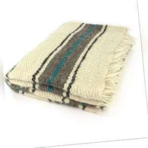 handgewebte Wolldecke Decke Wolle 210 x 220 cm Mittelalterdecke