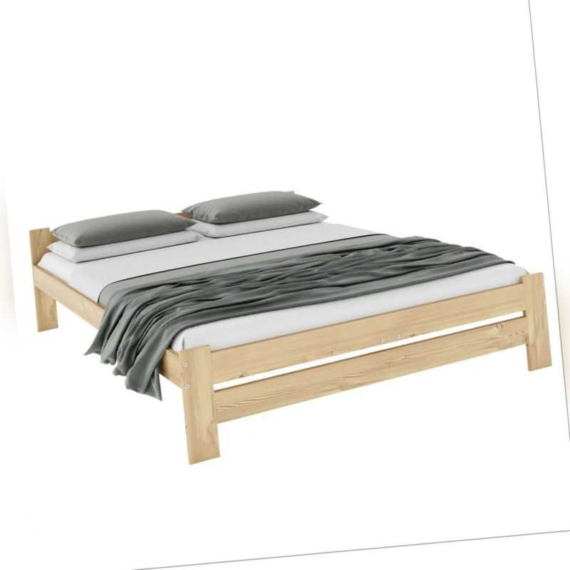 Holzbett Erhöhtes Bett mit Lattenrost Massivholzbett Seniorenbett Bettgestell