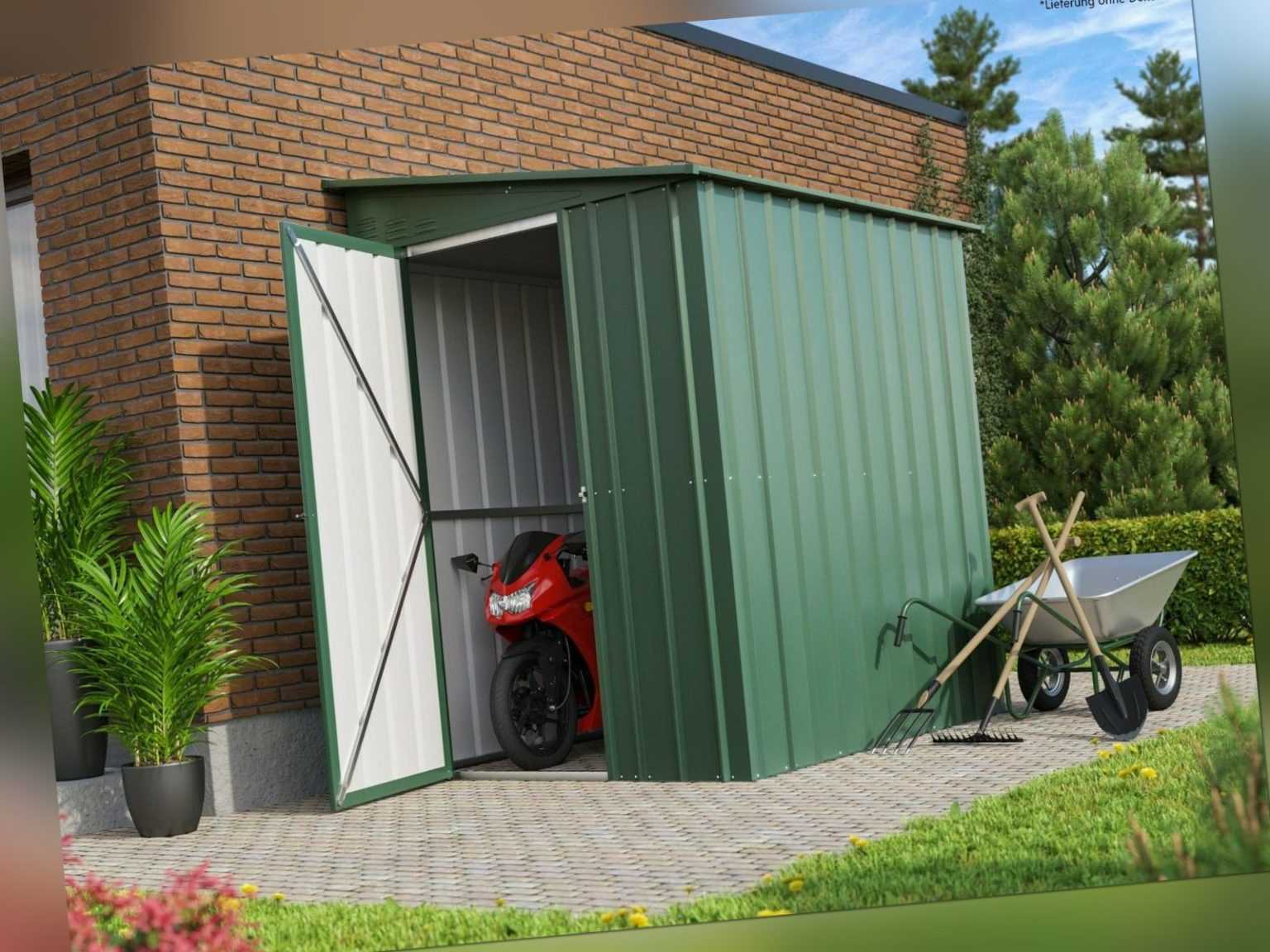 Globel Anlehn Gerätehaus Fahrradschuppen Lean To 56 BxTxH:155x180x203cm Jade