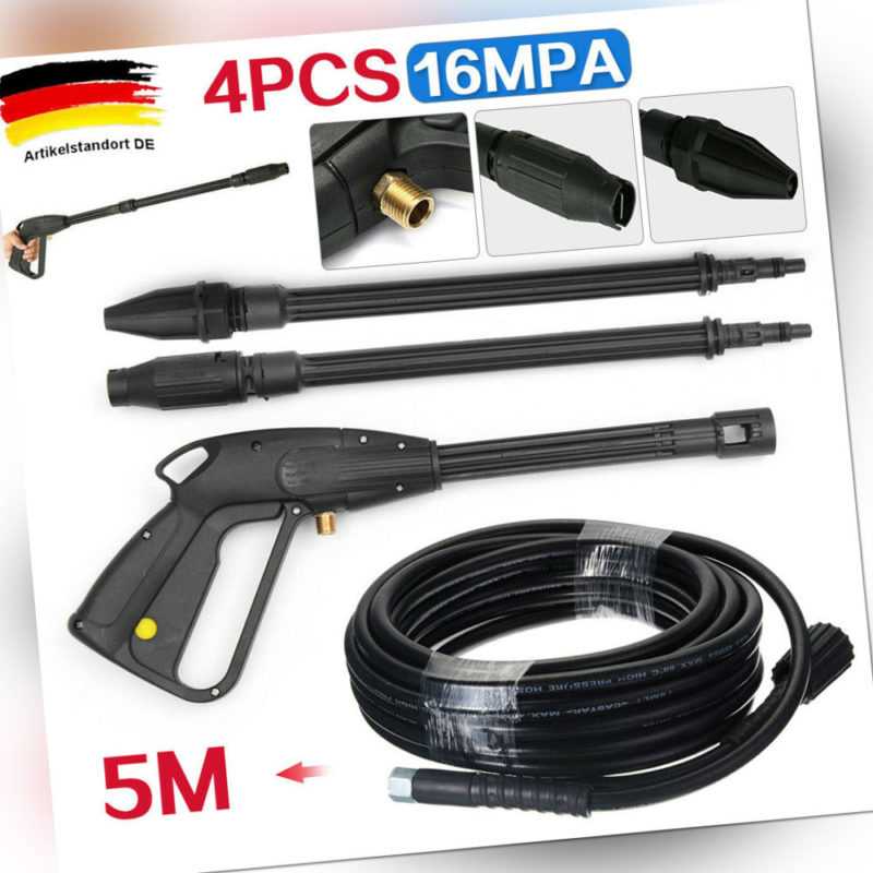 4tlg Hochdruckpistole Lanze 5m Schlauch für Kärcher Lavor Hochdruckreiniger DE 
