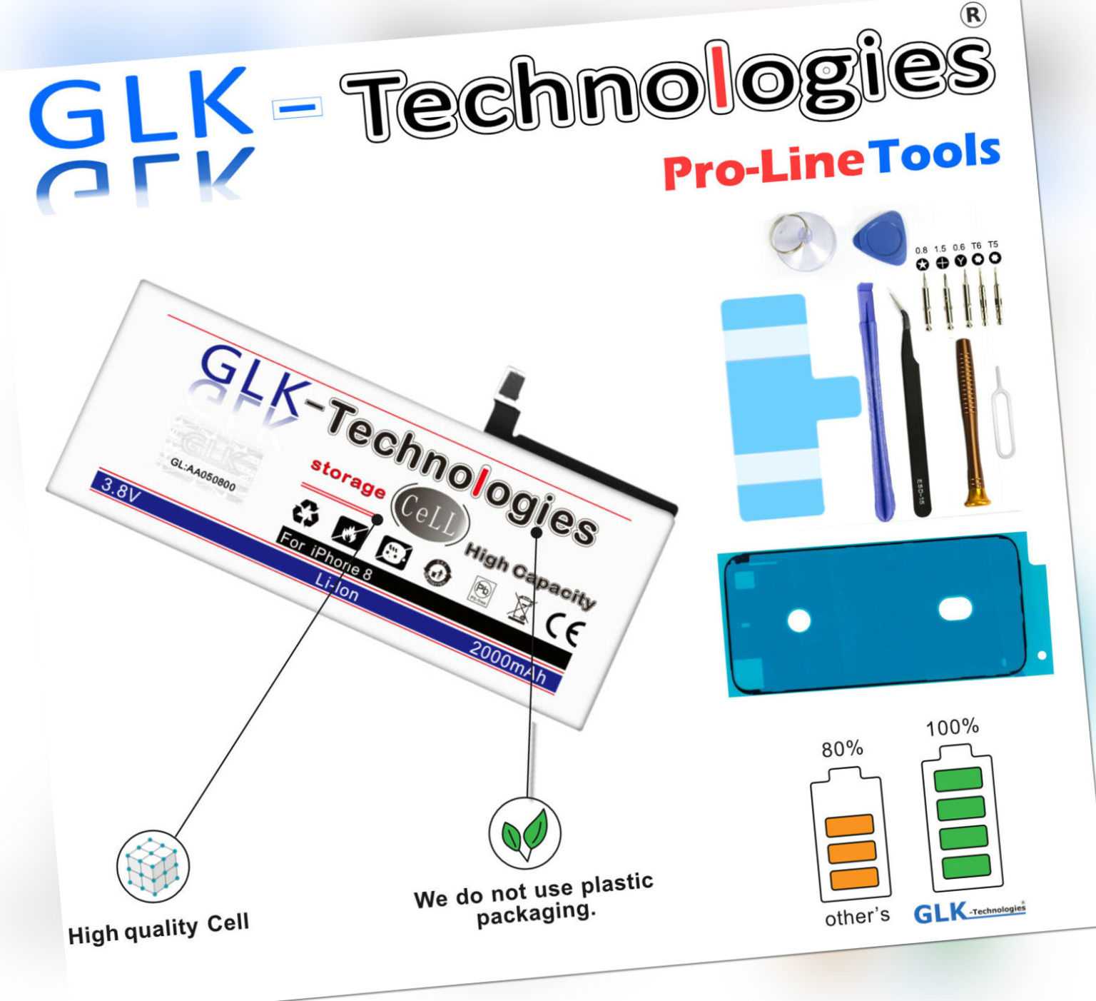 GLK - Akku für Apple iPhone 8 8G A1905 A1863 A1906 Batterie Accu  / Neu 2021 B.j