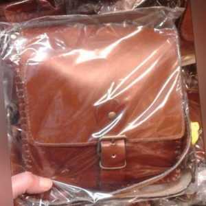 Borsello Piatto in CUOIO Tracolla verticale borsa Artigianale bag man 21x23 L4CM