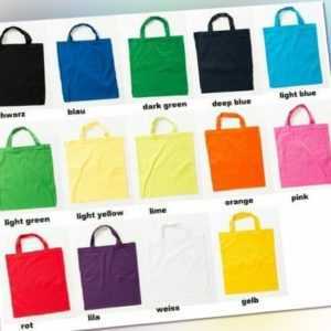 Baumwolltasche Baumwollbeutel Shopper Beutel Stoffbeutel 38x42 cm kurze Henkel